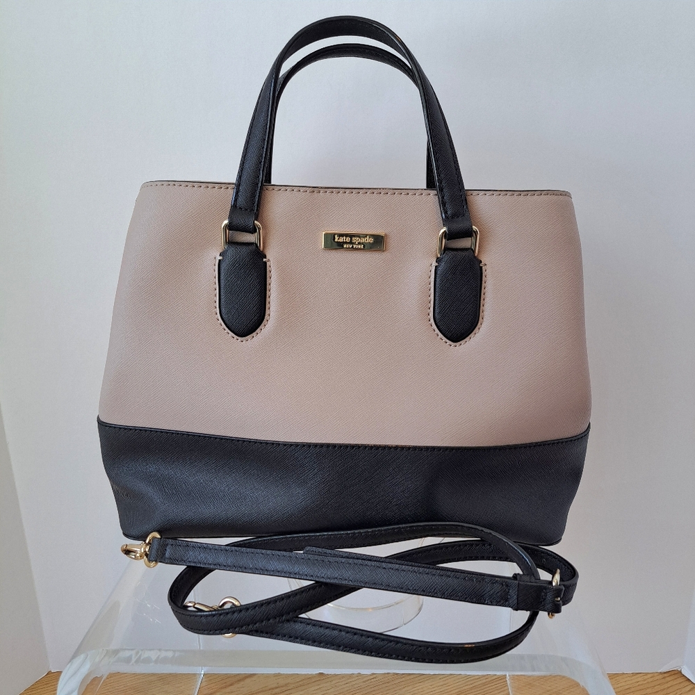 NEW KATE SPADE Evangelie Laurel Way Purse/Crossbody Bag (Nude/Black)